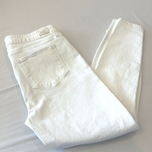 Paige Denim Womens Sz 32 Verdugo Crop Skinny Stretch Jeans White Distressed USA